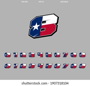 Vector number design texas theme