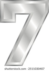 O design do número vetorial usa gradações de cor prateadas que parecem muito elegantes