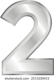 The vector number design uses silver color gradations which look very elegant