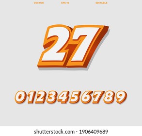 Vector number designs template editable