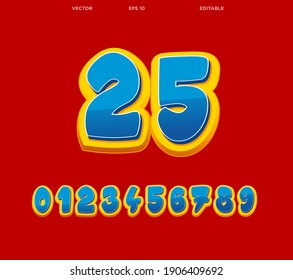 Vector number designs template editable