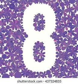 Vector number eight made of flowers.