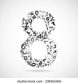 Vector number eight from numbers. Eps 10 illustration.