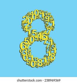 Vector number eight from numbers. Eps 10 illustration.