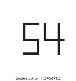 vector number fifty-four pixel art 