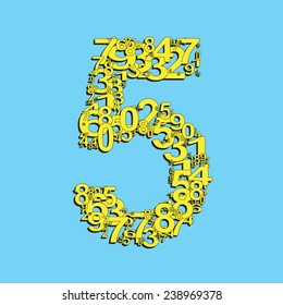 Vector number five from numbers. Eps 10 illustration.