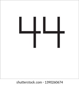 vector number forty-four pixel art 