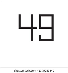 vector number forty-nine pixel art 
