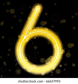 Vector - Number Golden Lights with Glitter and Sparkles