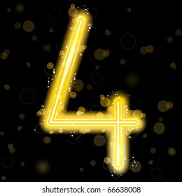 Vector - Number Golden Lights with Glitter and Sparkles