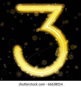 Vector - Number Golden Lights with Glitter and Sparkles