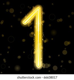 Vector - Number Golden Lights with Glitter and Sparkles