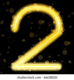 Vector - Number Golden Lights with Glitter and Sparkles