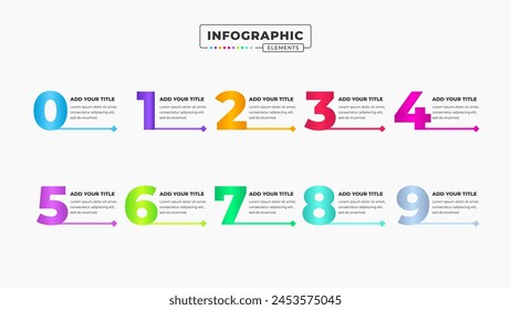 Vector number infographic presentation design template