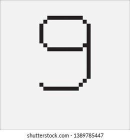 vector number nine pixel art