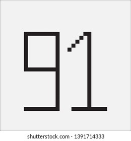 vector number ninety-one pixel art