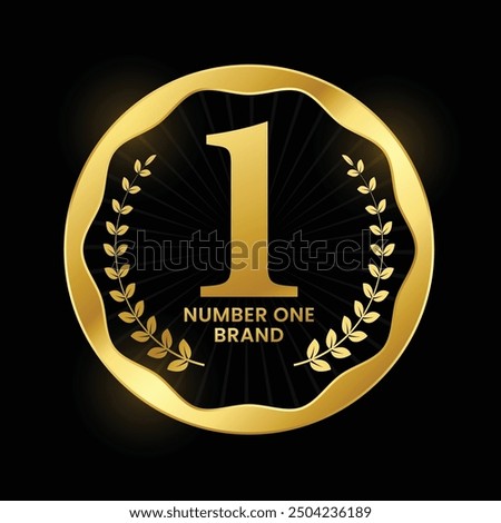 vector number one brand success sign
