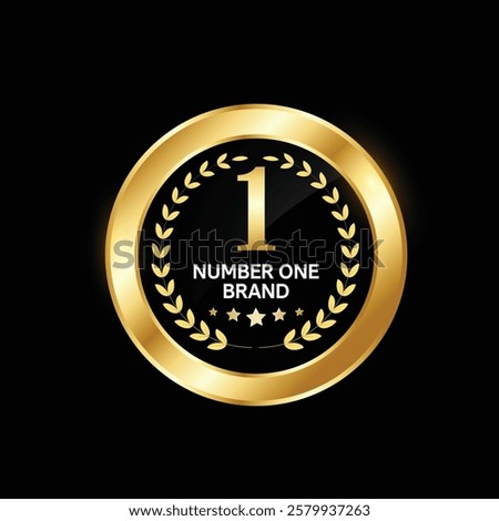 Vector number one brand success sign