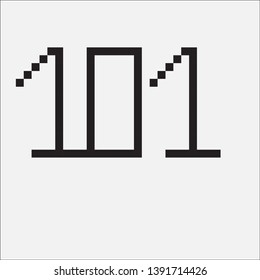 vector number one hundred and one pixel art