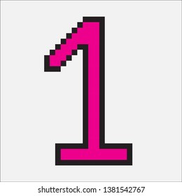 vector number one pixel art