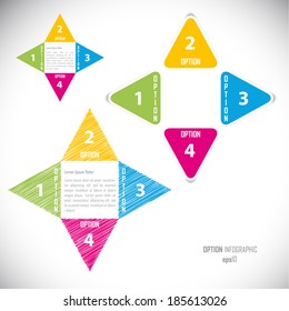 Vector number options banner infographic. Triangle design template.