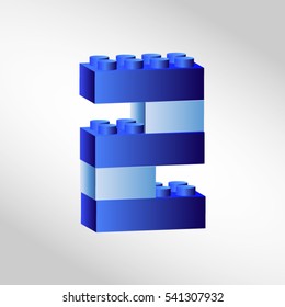 Vector number from plastic constructor. Eight