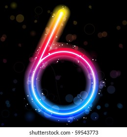 Vector - Number Rainbow Lights  Glitter with Sparkles