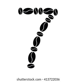 Vector number set from coffee beans
