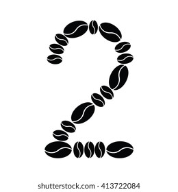 Vector number set from coffee beans