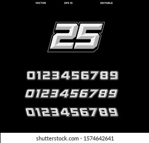 Vector Number Set Racing Decals