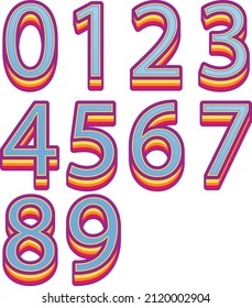 vector number set style effect colorful collection design graphics picture image download illustrator numeric style year new 2022 from zero to nine number one two three four five six seven eight nine