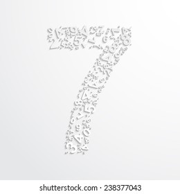 Vector number seven from numbers. Eps 10 illustration.