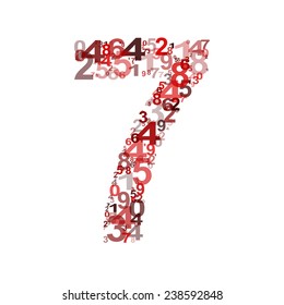 Vector number seven from numbers. Eps 10 illustration.