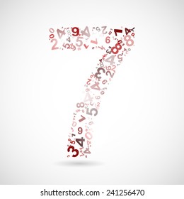 Vector number seven from numbers. Eps 10 illustration.