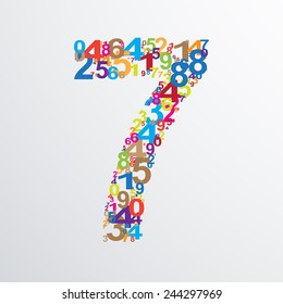 Vector number seven from numbers. Eps 10 illustration.