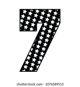 Vector Number Seven of Star Icon