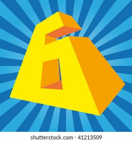 vector number six on disco background