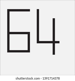 vector number sixty-four pixel art