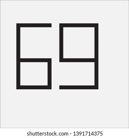 vector number sixty-nine pixel art