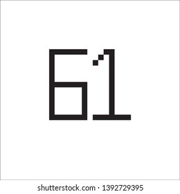 vector number sixty-one pixel art