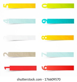  Vector number stickers template. Color paper