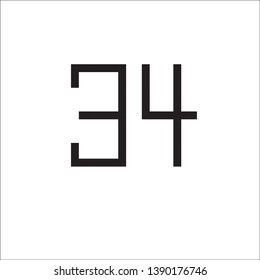 vector number thirty-four pixel art 