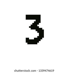 Vector Number Three Pixel Art Stock Vector (Royalty Free) 1339474619 ...