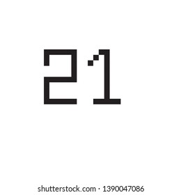 vector number twenty-one pixel art 