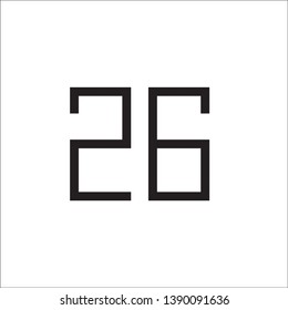 vector number twenty-six pixel art 