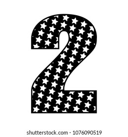 Vector Number Two of Star Icon