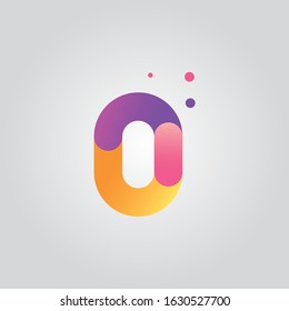 Vector number zero logo design template with gradient color