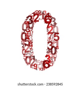 Vector number zero from numbers. Eps 10 illustration.