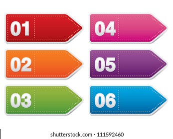 vector numbered banners, labels