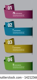 Vector Anuncios numerados. Diseño gráfico o Sitio web moderno.